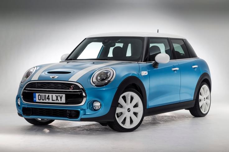 The new Mini hatchback is set to go on sale in October. It is larger than the three-door Mini. The new Mini hatchback is set to go on sale in October. It is larger than the three-door Mini.